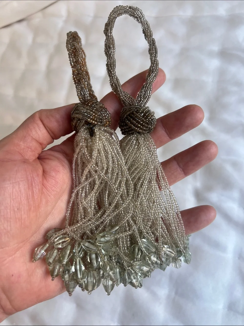 Beaded Gold Curtain Tiebacks - Luxe Decorative Drapery Tassels